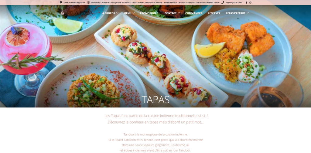 tapas indiens du India Rosa