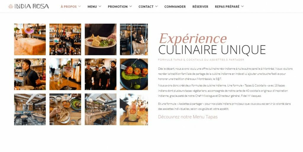 L'expérience culinaire India Rosa